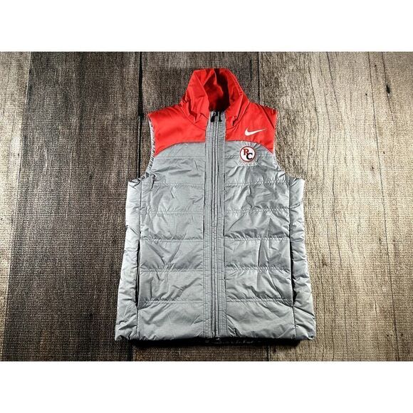 Nike Essential Filled Puffer Vest FTBL Red/Grey AQ3568-06 Size Womens Medium - Picture 1 of 9